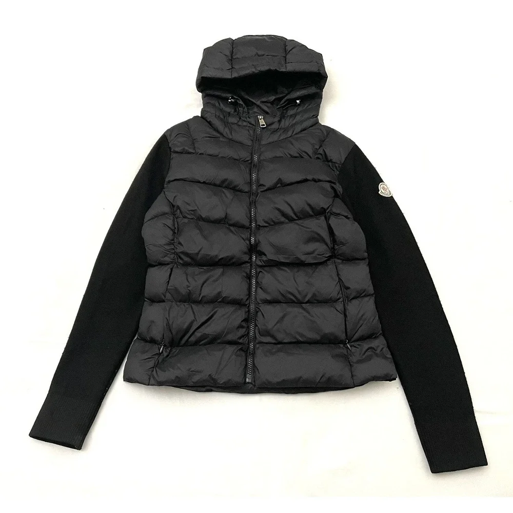 Moncler Kids‎ Hooded Down Puffer Jacket Size 2 Black Full Zip